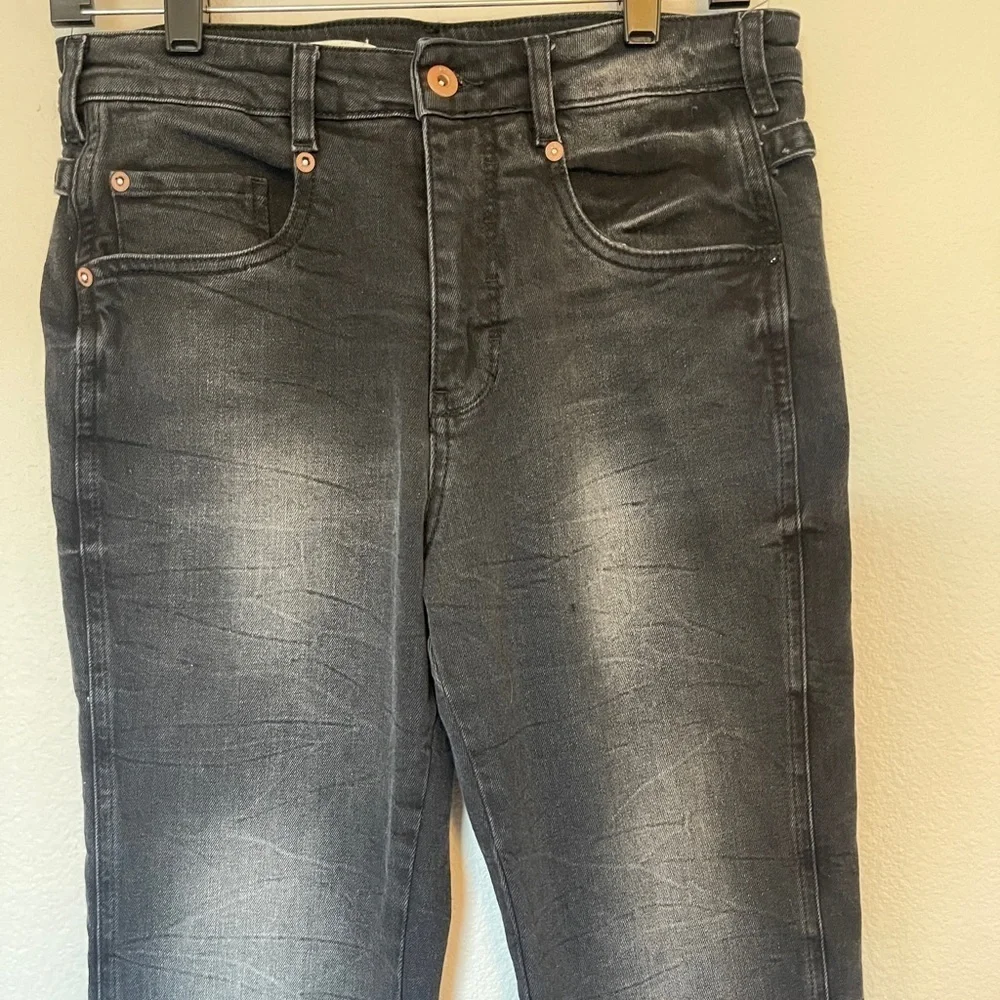 Anthropologie Pilcro Jeans High Rise Boyfriend Buckle Cinch Black Gray